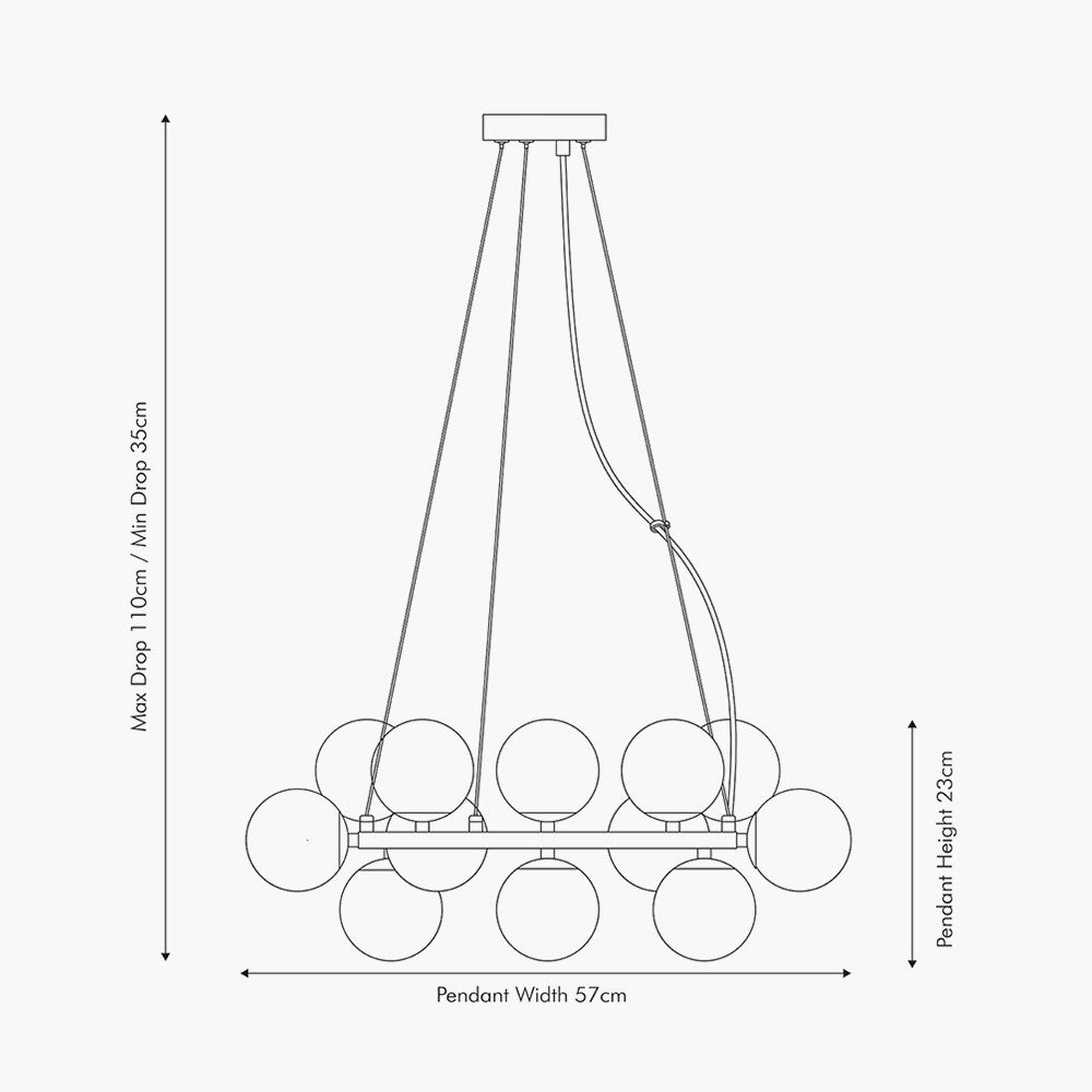 Vecchio Lustre Glass Ball & Gold Metal Pendant Light